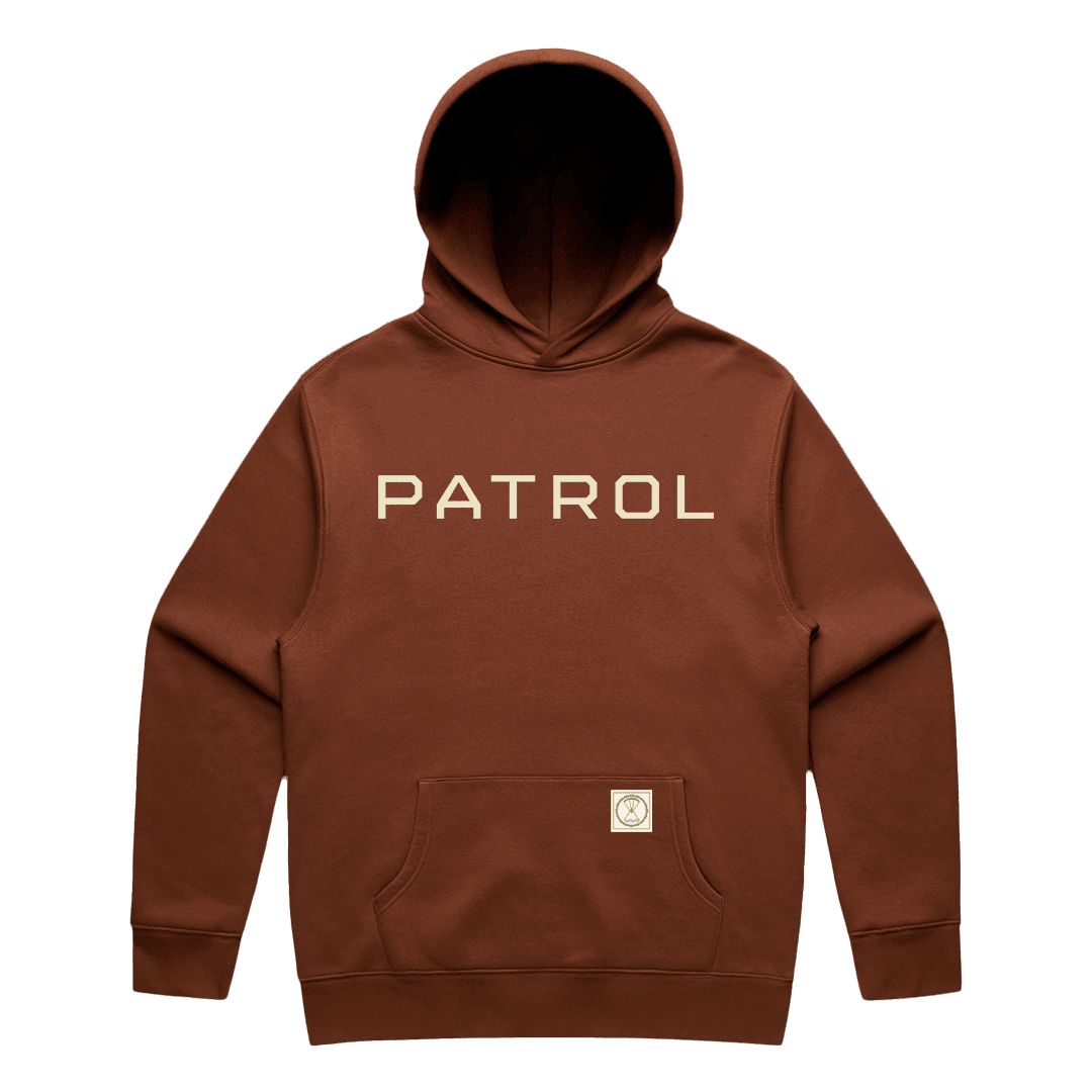 Clay Patrol Logo Hoodie, relaxed fit hoodie, Outdoor clothing