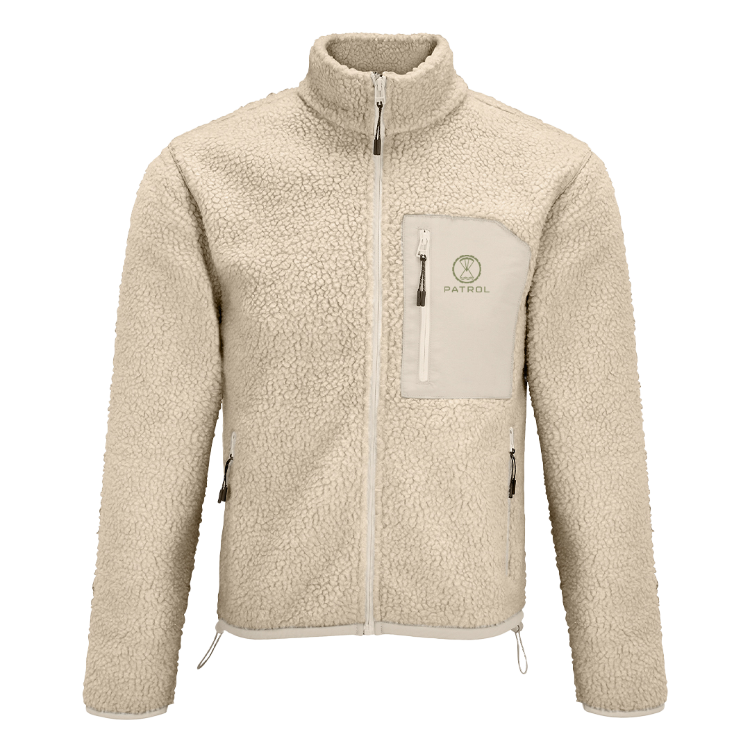 Patrol Goods cream sherpa fleece, outdoor unisex clothing.