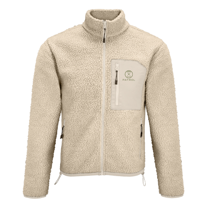 Patrol Goods cream sherpa fleece, outdoor unisex clothing.