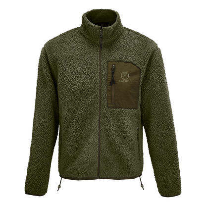 Patrol Goods green sherpa fleece, outdoor unisex clothing.